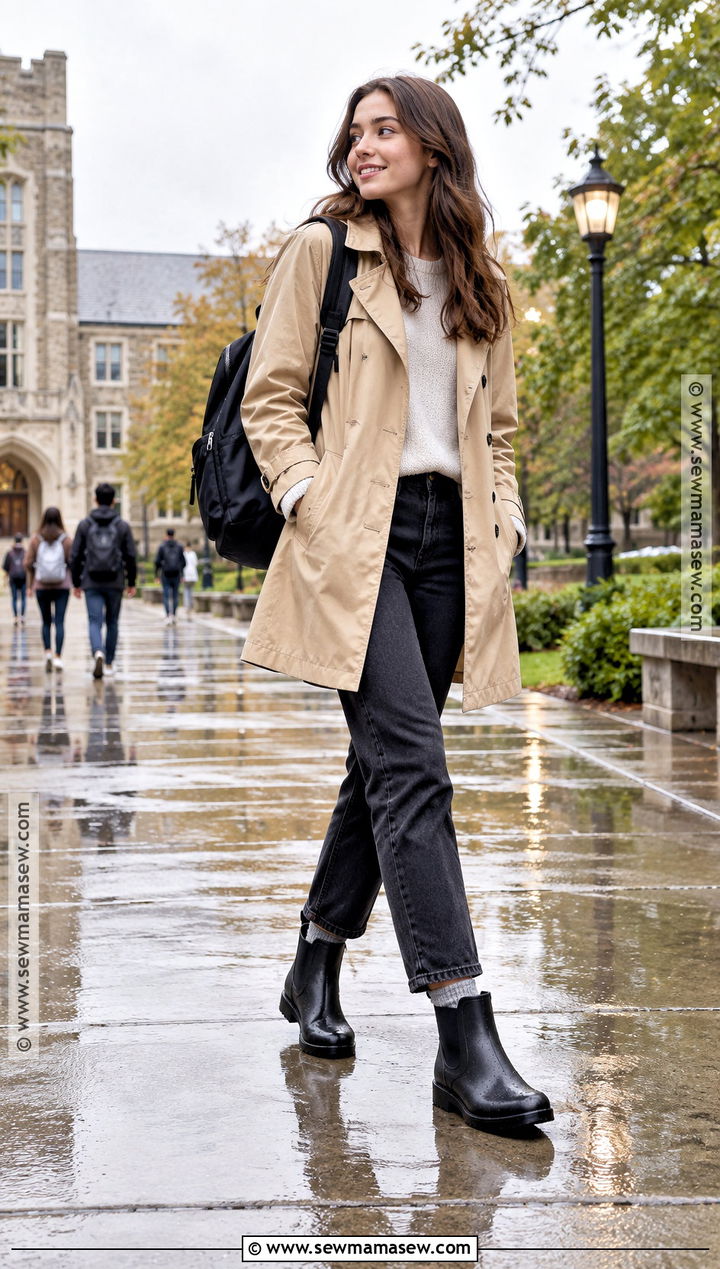 Rain Boots With Trench Coat - 25 Shoes For Back To School