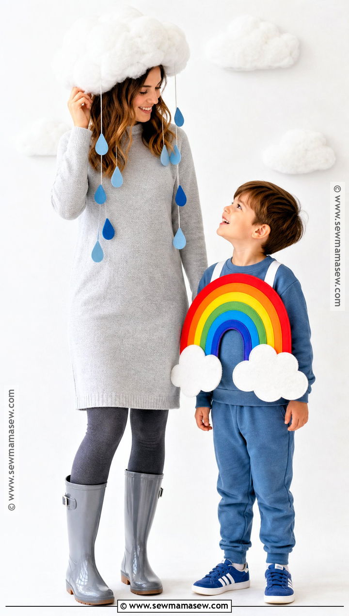 Rain Cloud And Rainbow Costume - 30 mommy and son halloween costumes