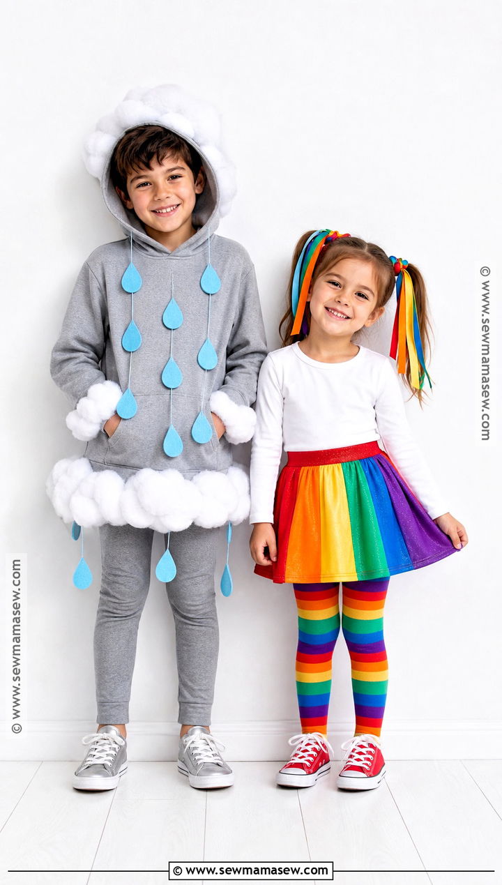 Rain Cloud And Rainbow Costume - 30 brother sister halloween costumes for kids