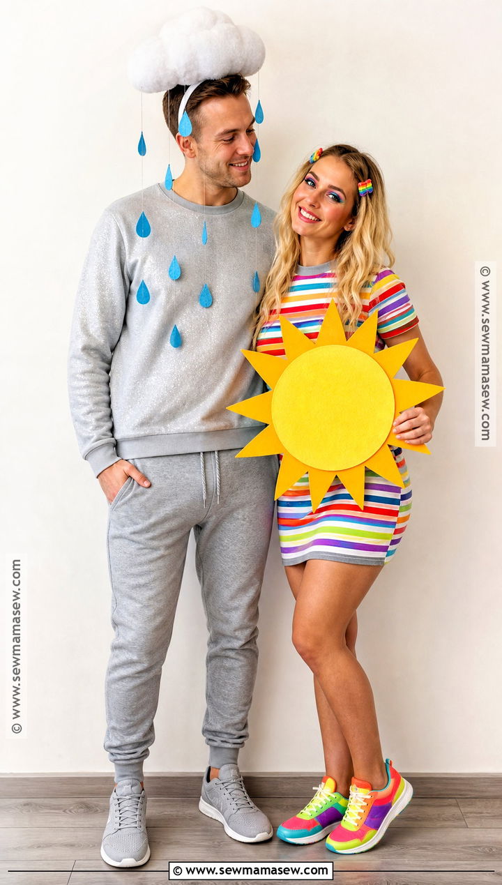 Rain Cloud And Rainbow Couple Costume - 30 couple outfits halloween