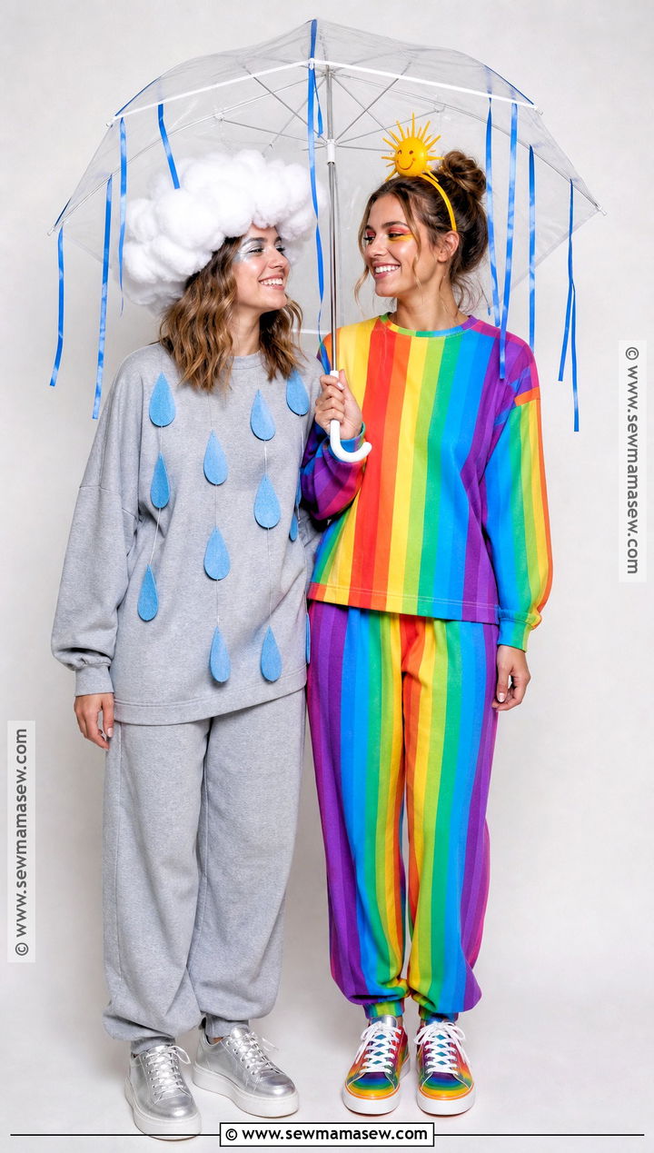 Rain Cloud And Rainbow Couple Costume - 35 cute couple costumes for halloween