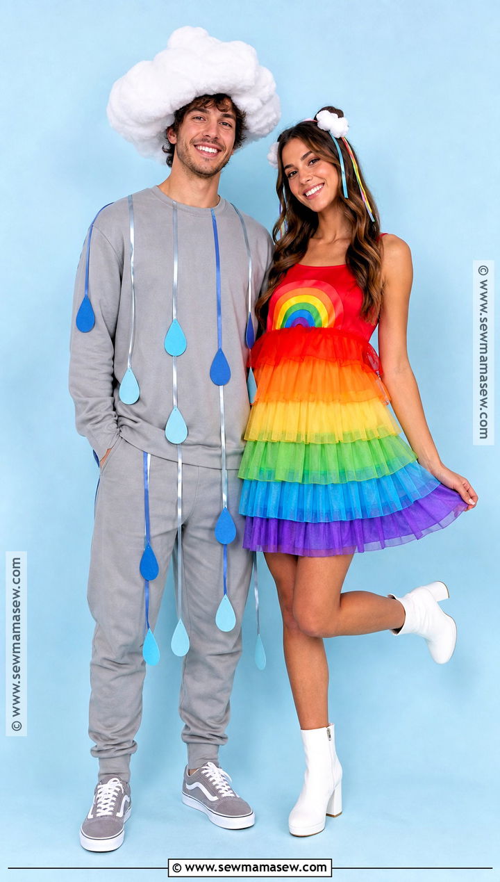 Rain Cloud And Rainbow Duo Costume - 35 unique duo halloween costumes