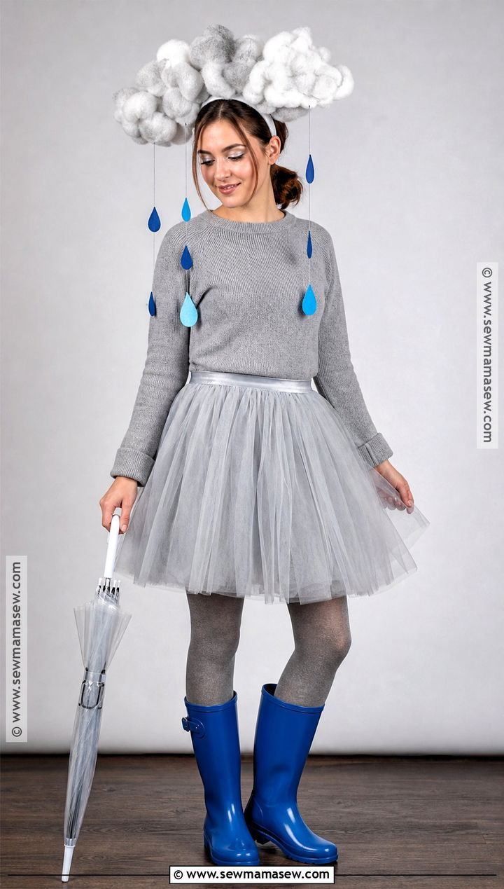 Rain Cloud Costume With Blue Boots - 40 good halloween costumes