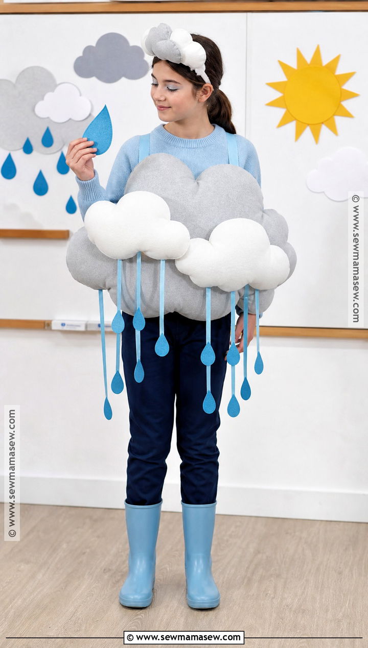 Rain Cloud Costume With Blue Outfit - 40 school halloween costumes