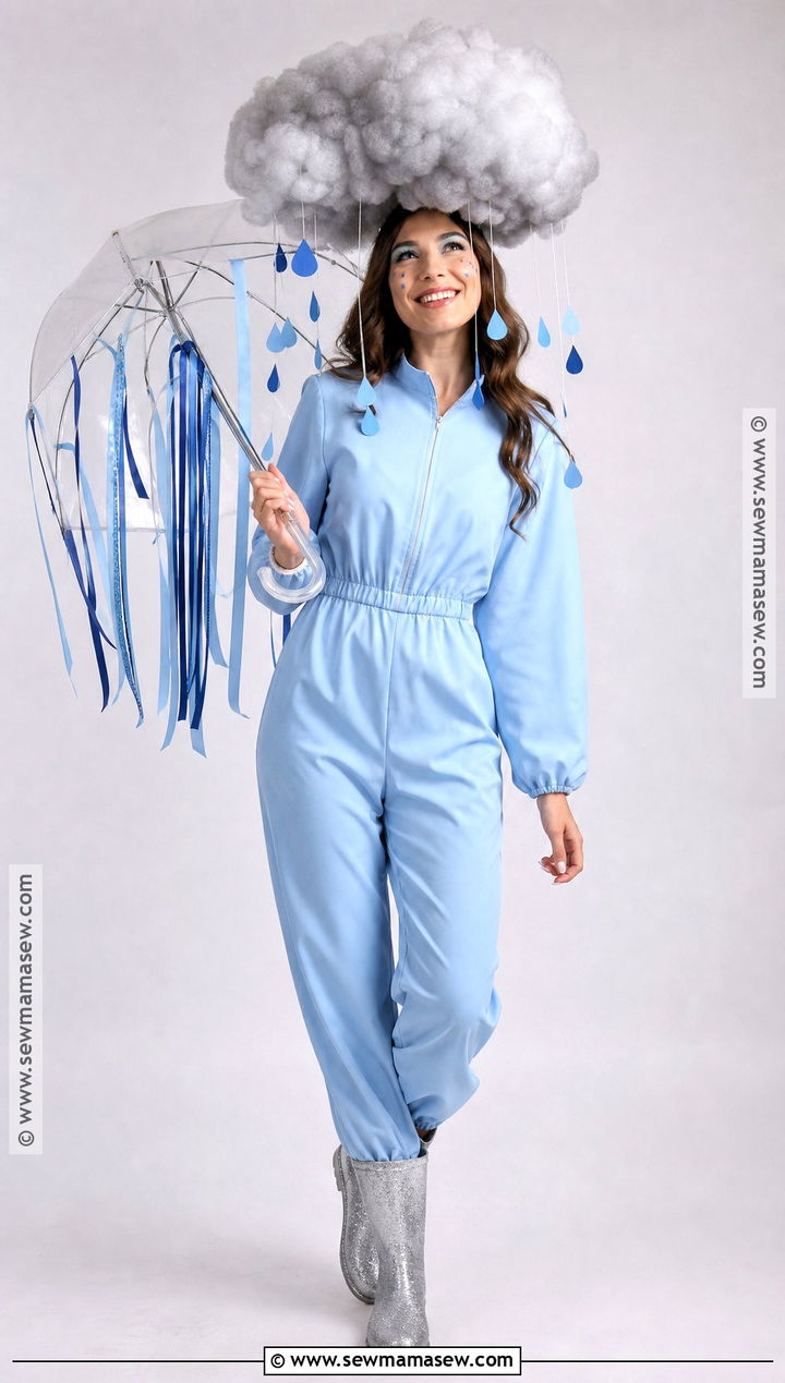 Rain Cloud Costume With Blue Outfit - 45 women halloween costume ideas
