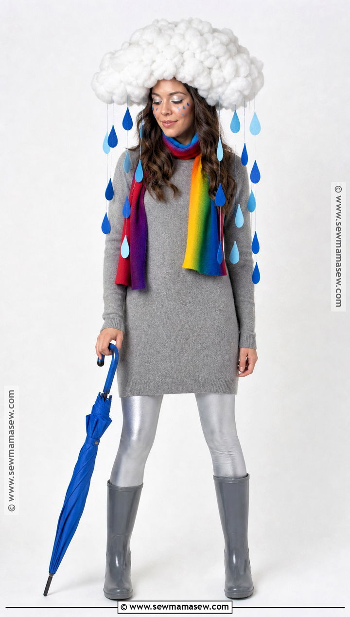 Rain Cloud Costume With Blue Raindrops - 30 dress up costumes