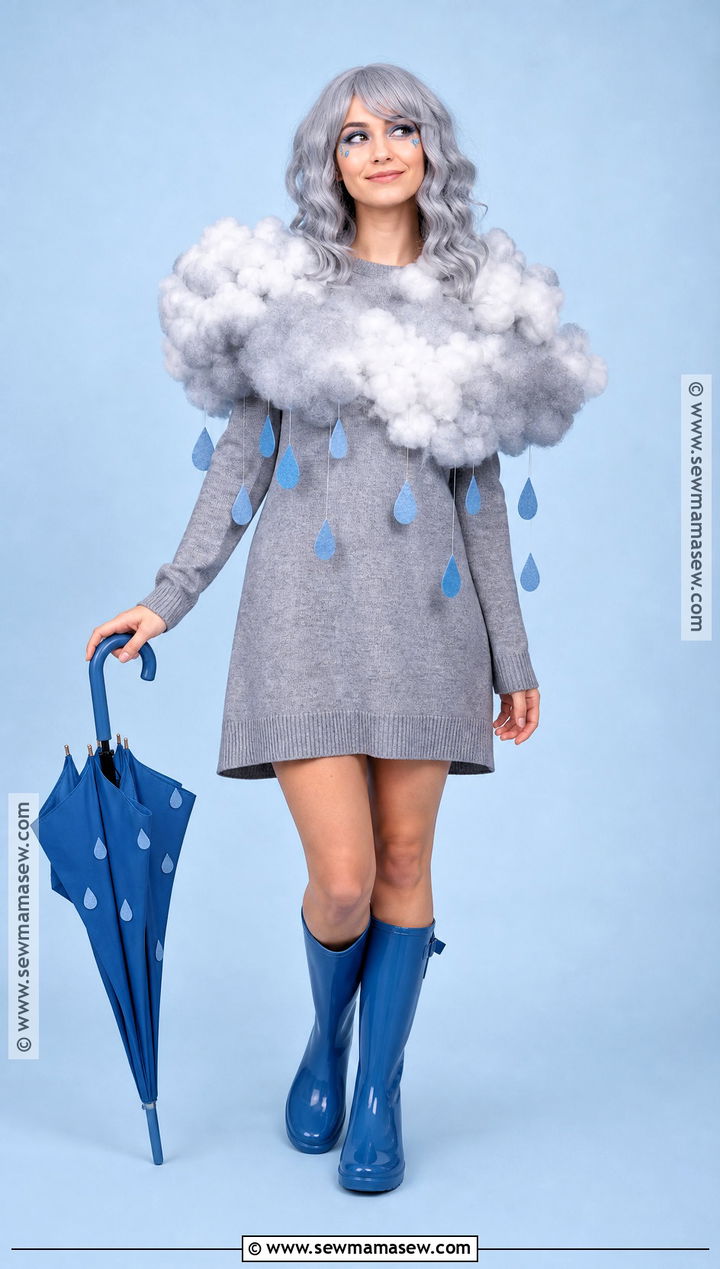 Rain Cloud Costume With Blue Raindrops - 45 costumes ideas