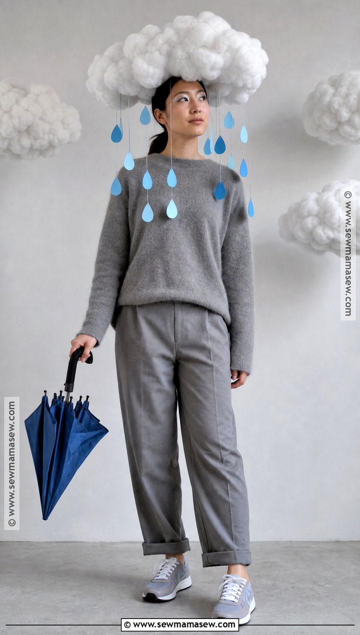 Rain Cloud Costume With Gray Layers - 35 quick halloween costumes last minute