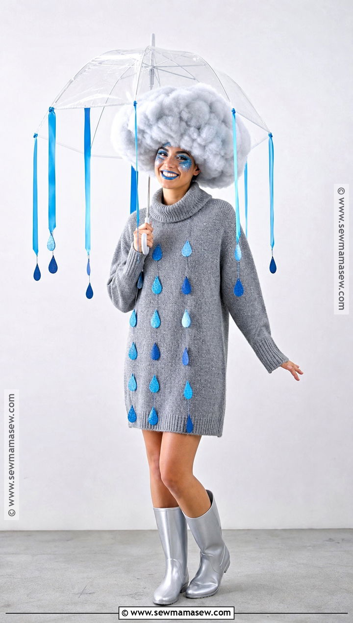 Rain Cloud Costume With Hanging Raindrops - 40 unique costumes