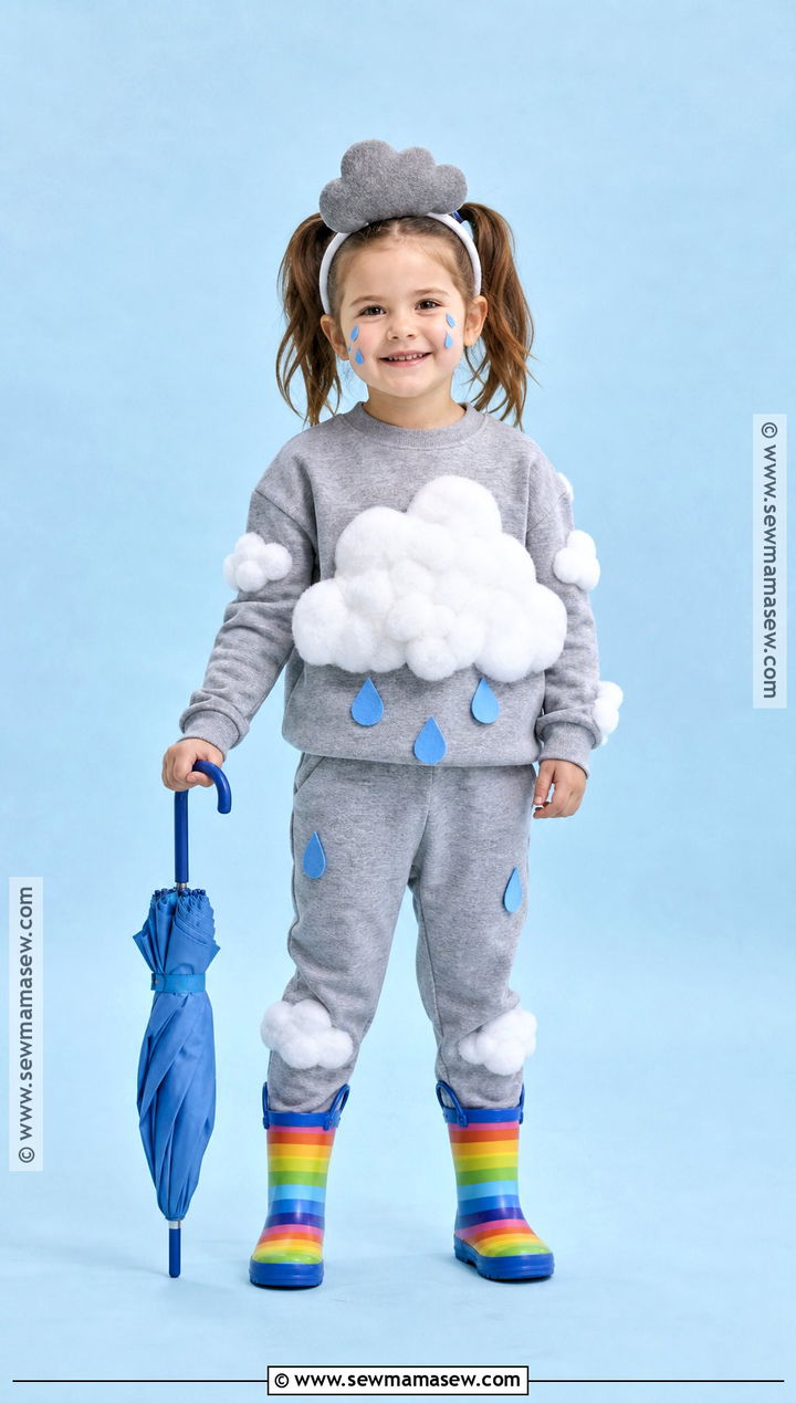 Rain Cloud Costume With Rainbow Boots - 30 last minute costume ideas for kids