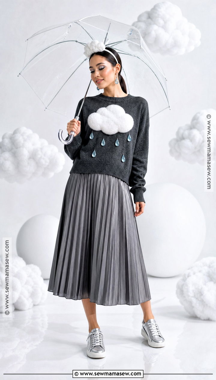 Rain Cloud Halloween Outfit With Gray Layers - 30 Simple Halloween Outfits