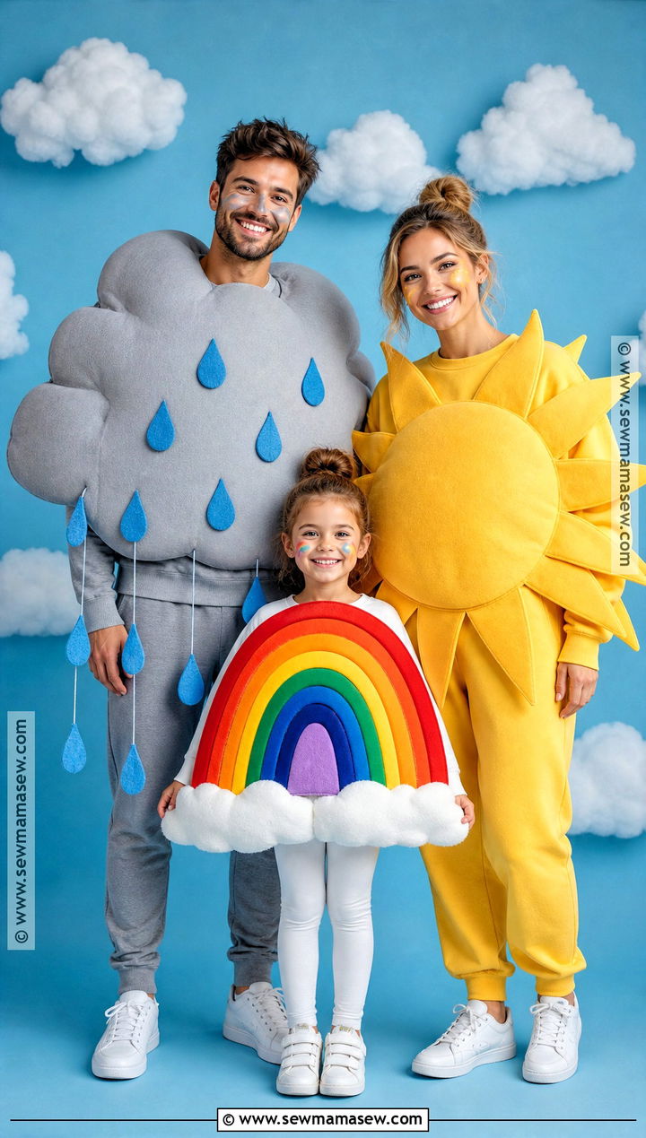 Rain Cloud Rainbow And Sunshine Costume - 30 family costumes for 3