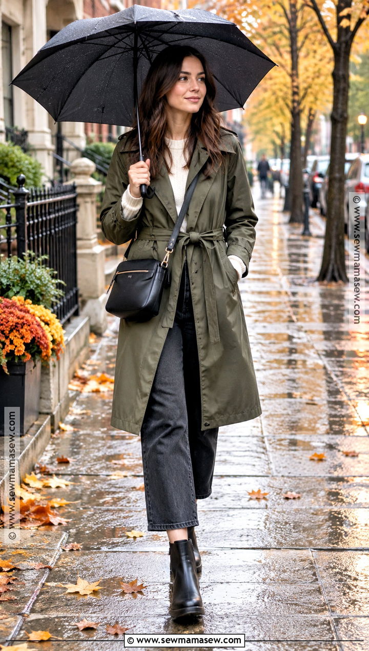 Rain Jacket And Ankle Boots Fall Outfit - 25 fall outfit aesthetic ideas