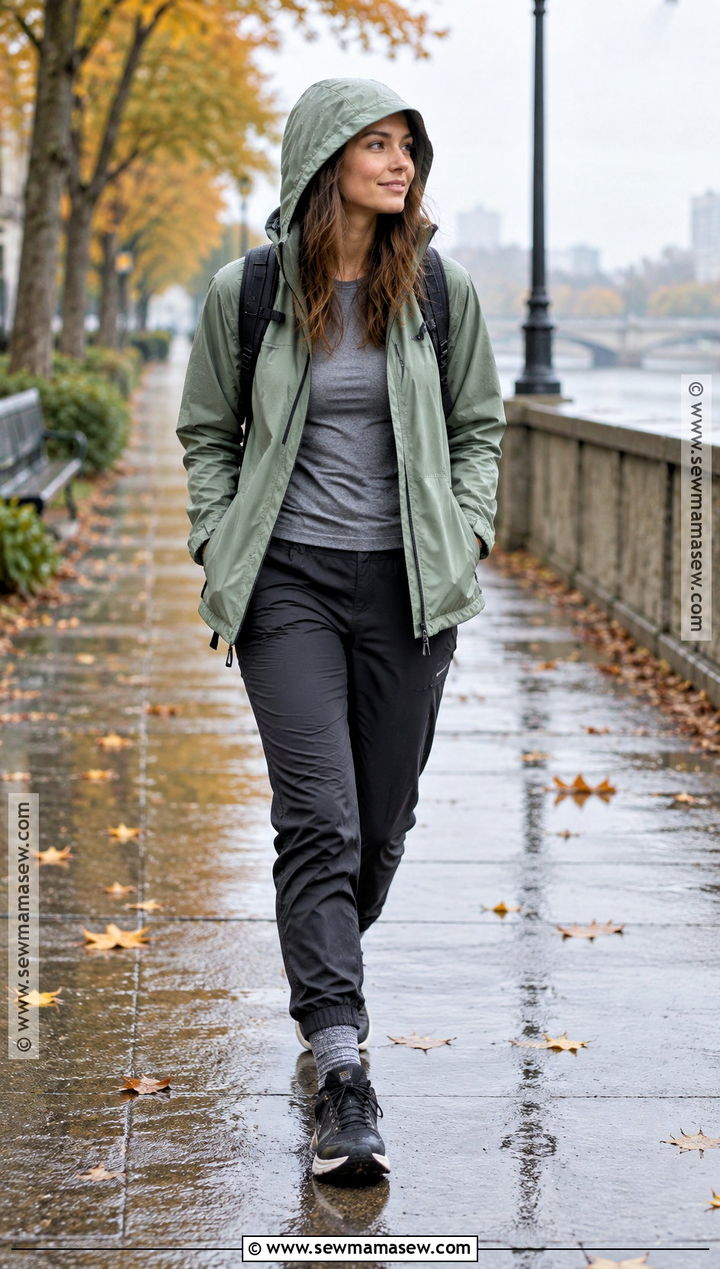 Rain Jacket And Base Layer Autumn Outfit - 20 autumn outfits sporty