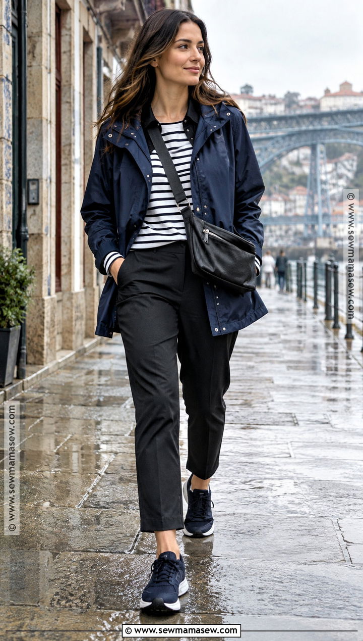 Rain Jacket And Black Trousers For Porto In Fall - 15 porto outfits fall