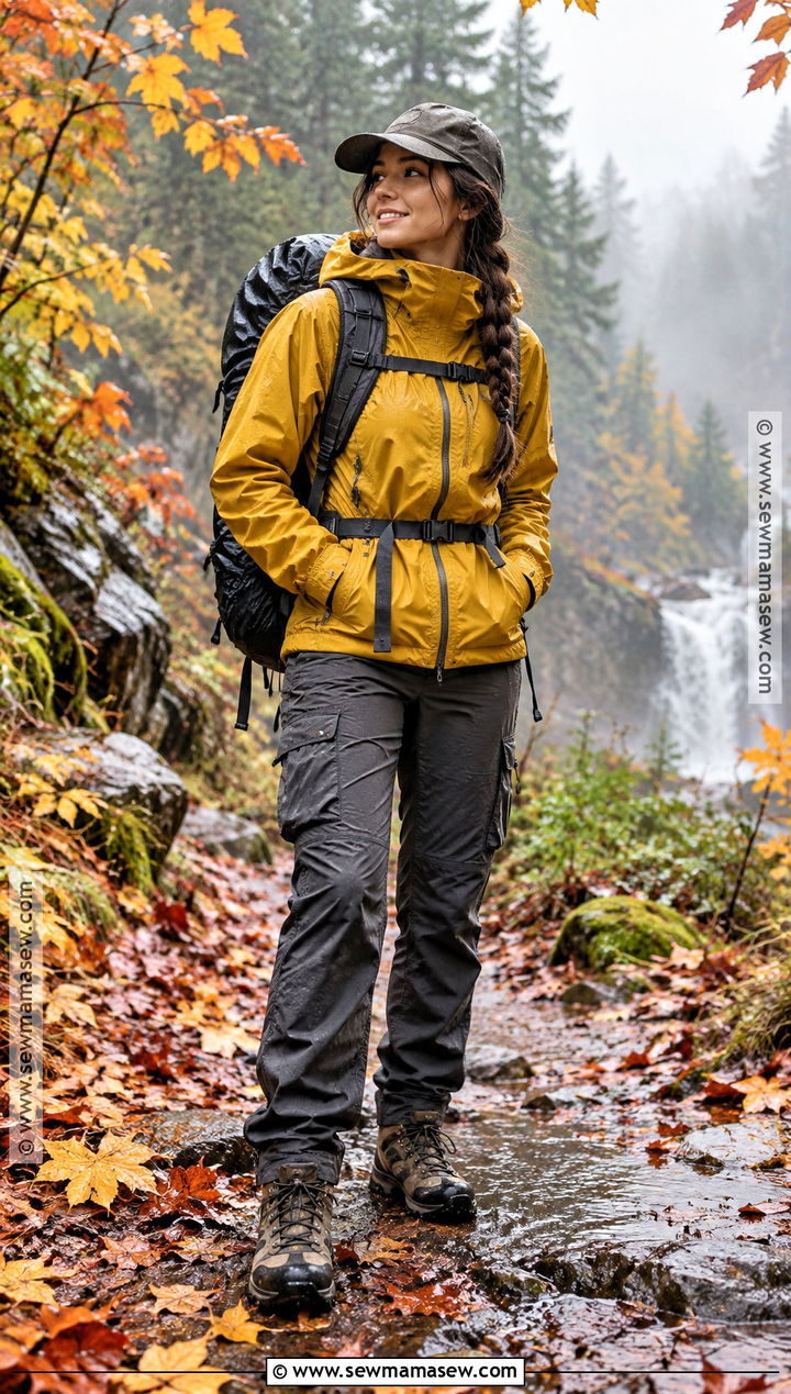 Rain Jacket And Cargo Hiking Pants Outfit - 20 Cute Fall Hiking Outfits for Women