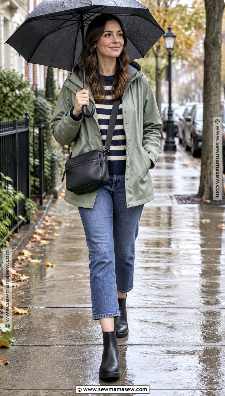 Rain Jacket And Cropped Jeans Fall Fit - 25 comfy fall fits