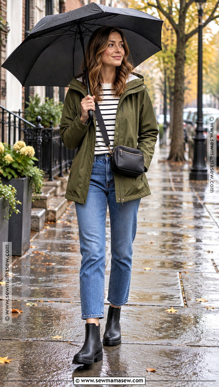 Rain Jacket And Jeans Fall Outfit - 25 easy fall outfits casual