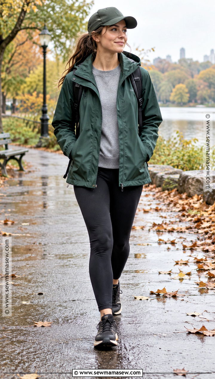 Rain Jacket And Leggings Autumn Outdoor Outfit - 20 autumn outdoor outfits