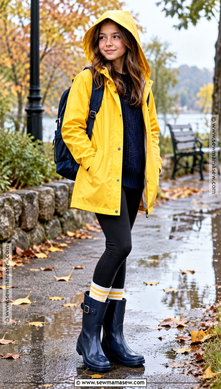 Rain Jacket And Leggings Fall Outfit - 20 fall outfits for girls 10-12