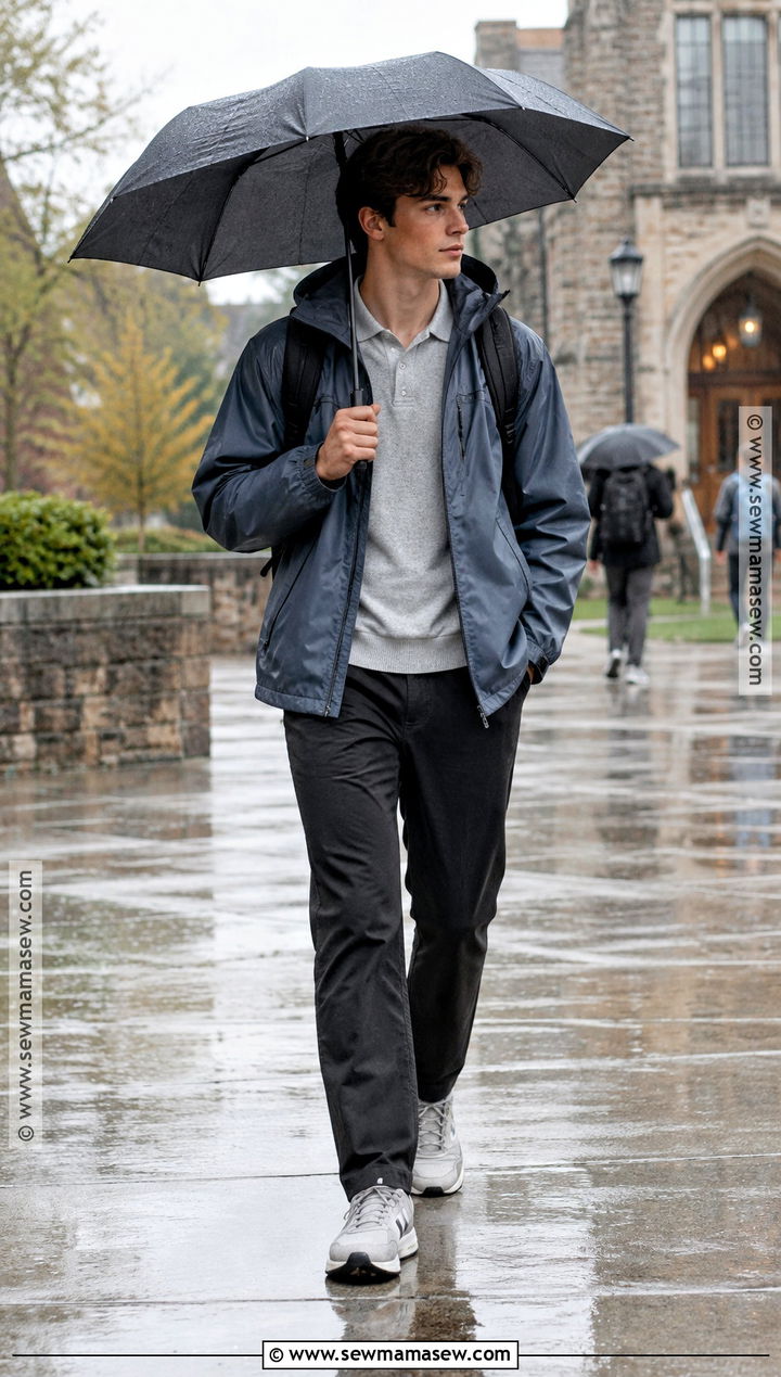 Rain Jacket And Technical Pants Back To School Outfit - 15 back to school men outfits