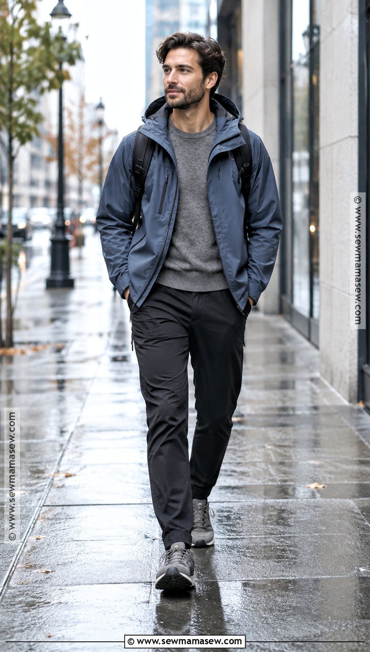 Rain Jacket And Technical Pants Fall Outfit - 20 men casual fall outfits