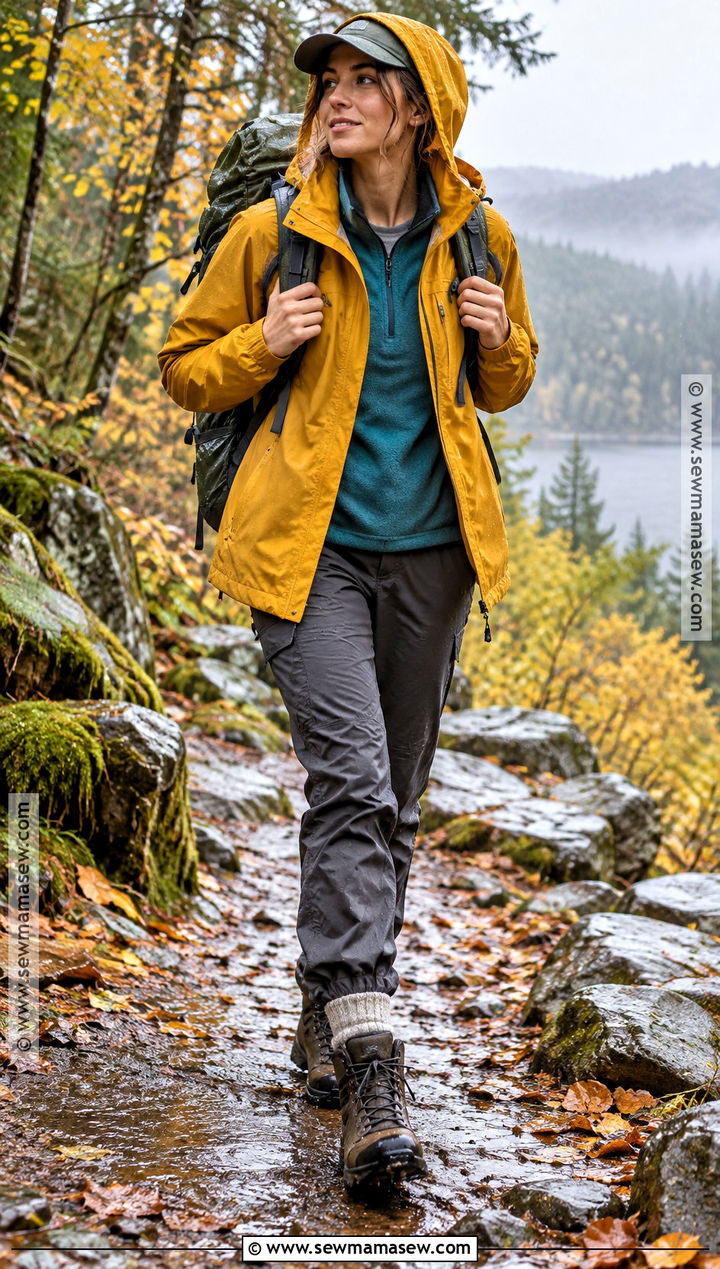 Rain Jacket And Trail Pants Fall Hiking Outfit - 25 hiking outfit fall ideas