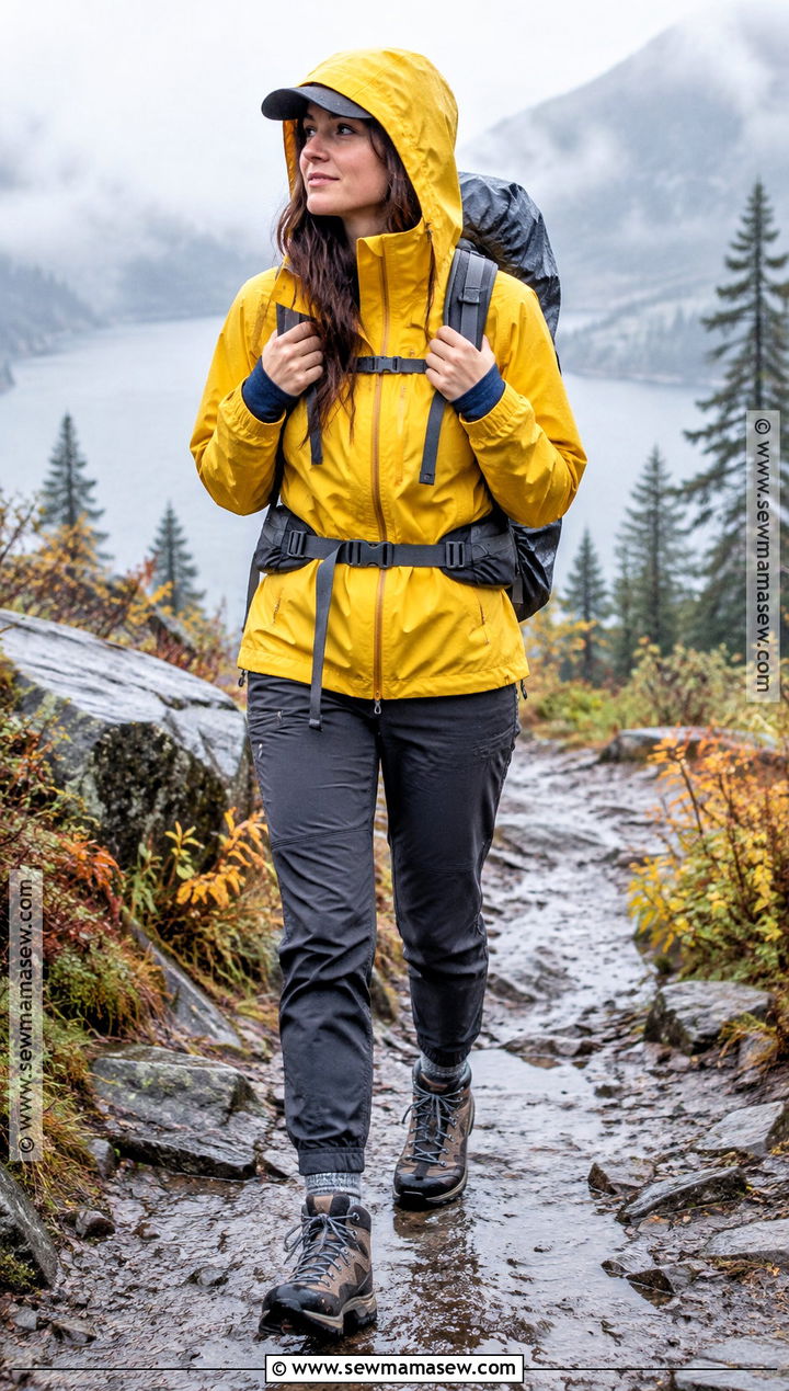 Rain Jacket And Trail Pants Hiking Outfit - 20 Hiking Outfit Fall Ideas for Women
