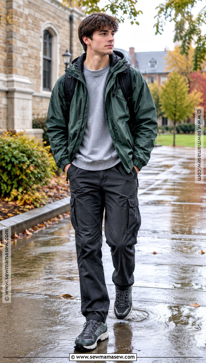 Rain Jacket And Utility Pants Back To School Outfit - 25 back to school outfits for men