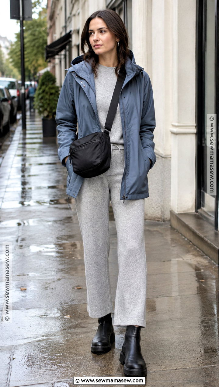 Rain Jacket With Knit Set And Waterproof Boots - 15 affordable fall fashion jackets