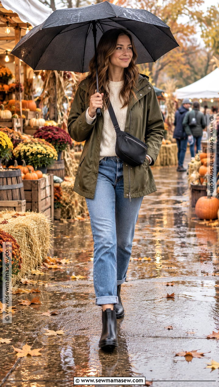 Rain Jacket and Waterproof Boots Fall Festival Outfit - 30 fall festival outfit ideas