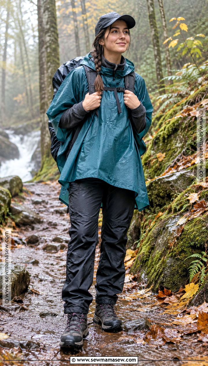 Rain Poncho And Waterproof Trousers Outfit - 20 Hiking Outfit Autumn Ideas for Women