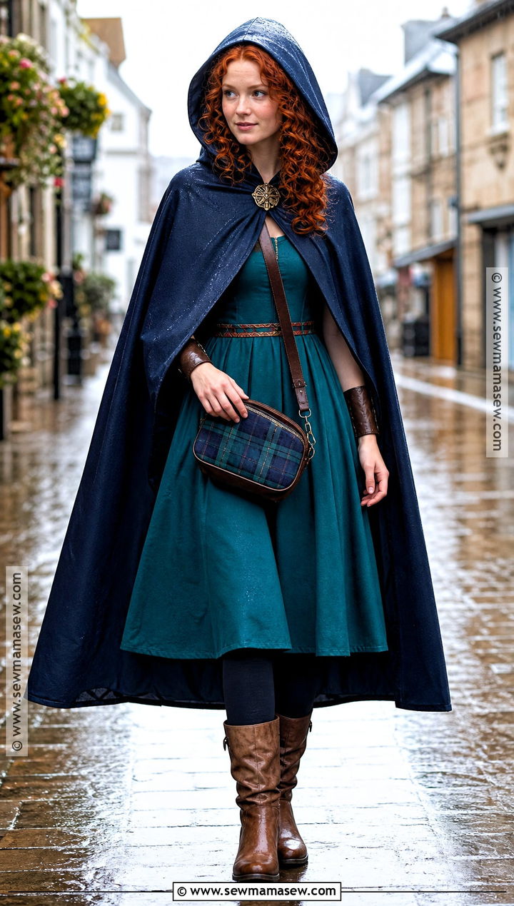 Rain Ready Merida Costume With Hooded Cloak - 30 Merida Halloween Costume Ideas