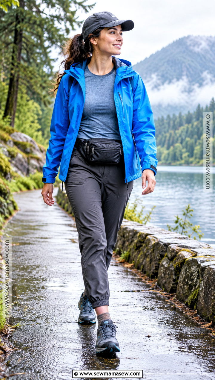 Rain Shell And Water Resistant Joggers - 15 Fall Outdoor Workout Outfit Ideas