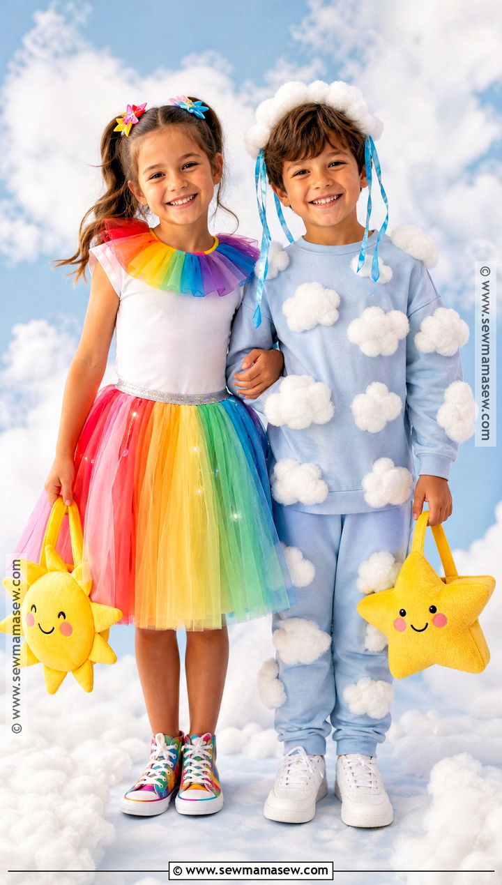 Rainbow And Cloud Costume - 35 boy and girl halloween costumes