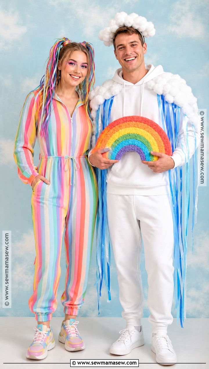 Rainbow And Cloud Couple Costume - 30 couple costumes cute