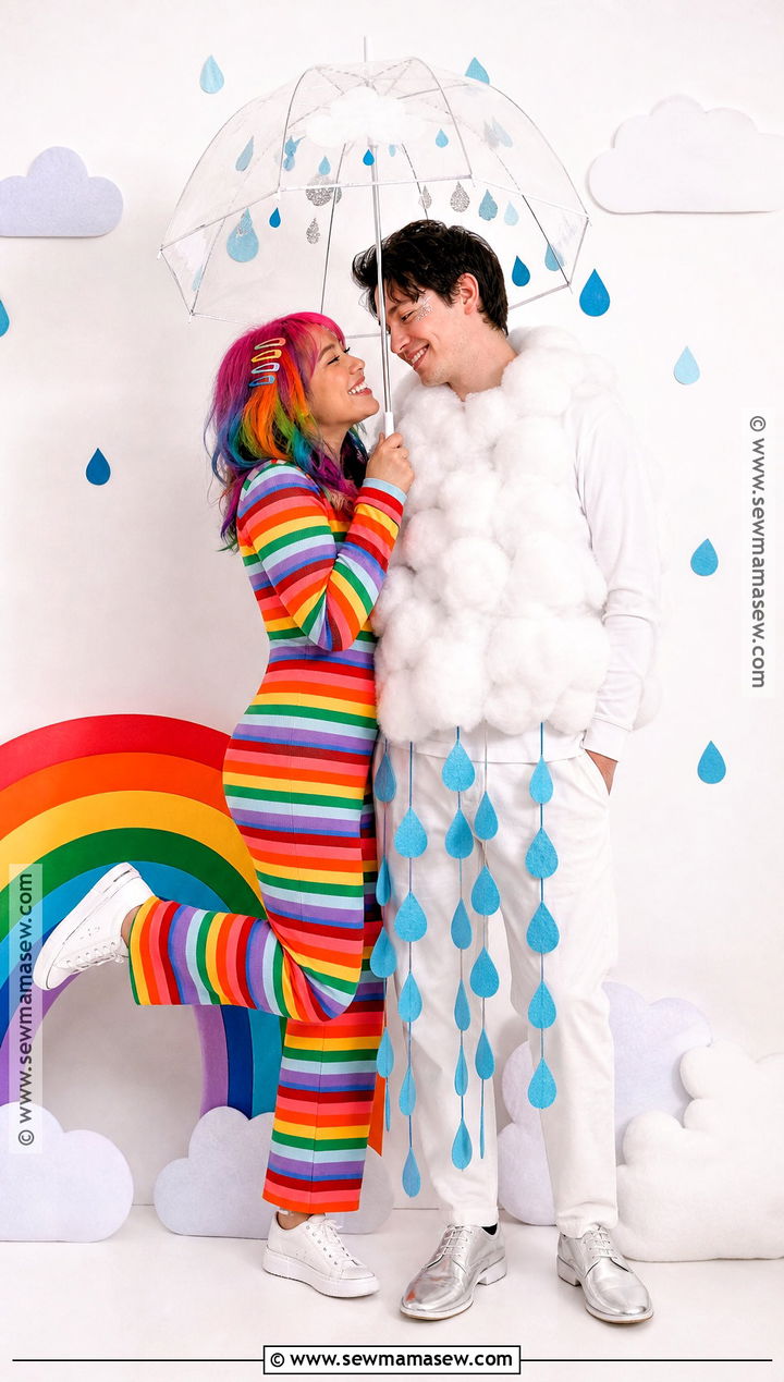 Rainbow And Cloud Couples Costume - 35 fun couples costumes