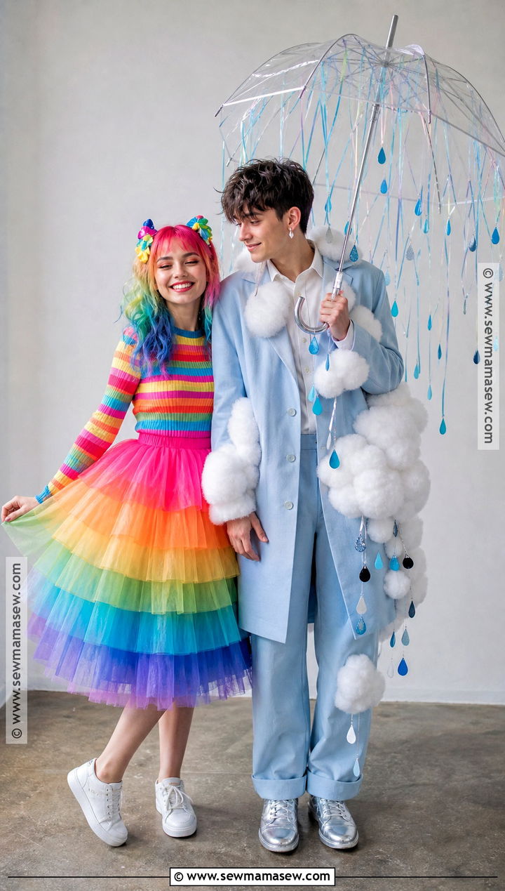 Rainbow And Cloud Couples Costume - 35 cute couples costumes for halloween