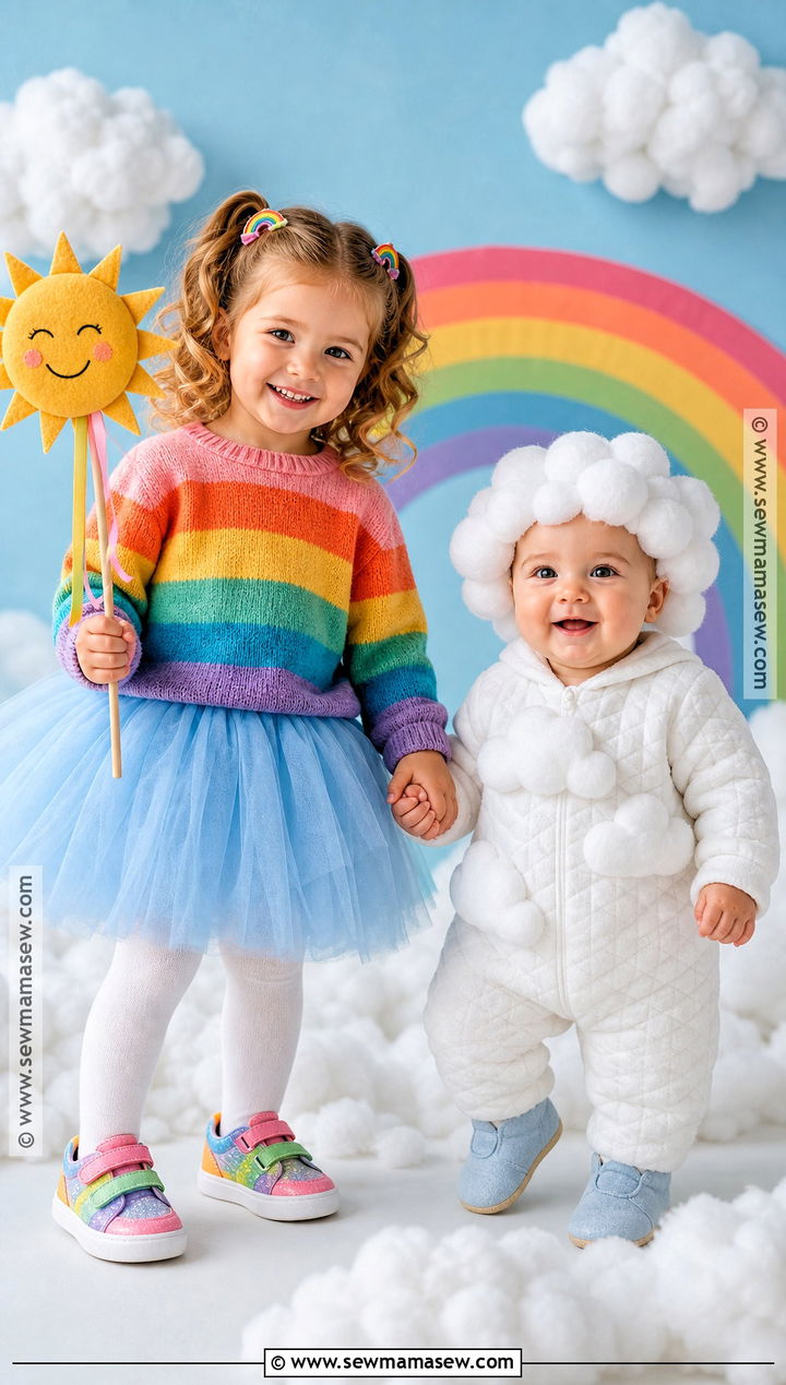 Rainbow And Cloud Sister Costumes - 30 sister halloween costumes toddler for babies