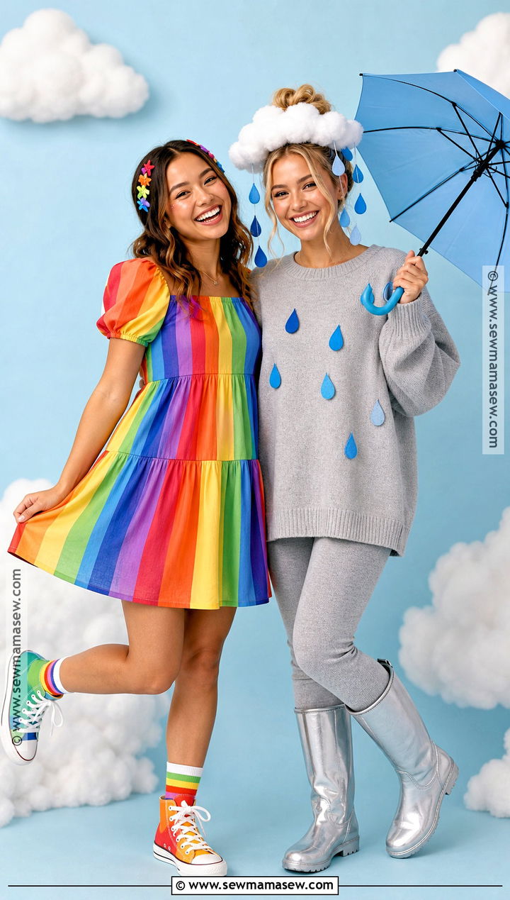Rainbow And Rain Cloud Bestie Costume - 40 bestie costume ideas