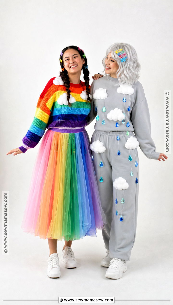 Rainbow And Rain Cloud Costume - 30 two person costume ideas