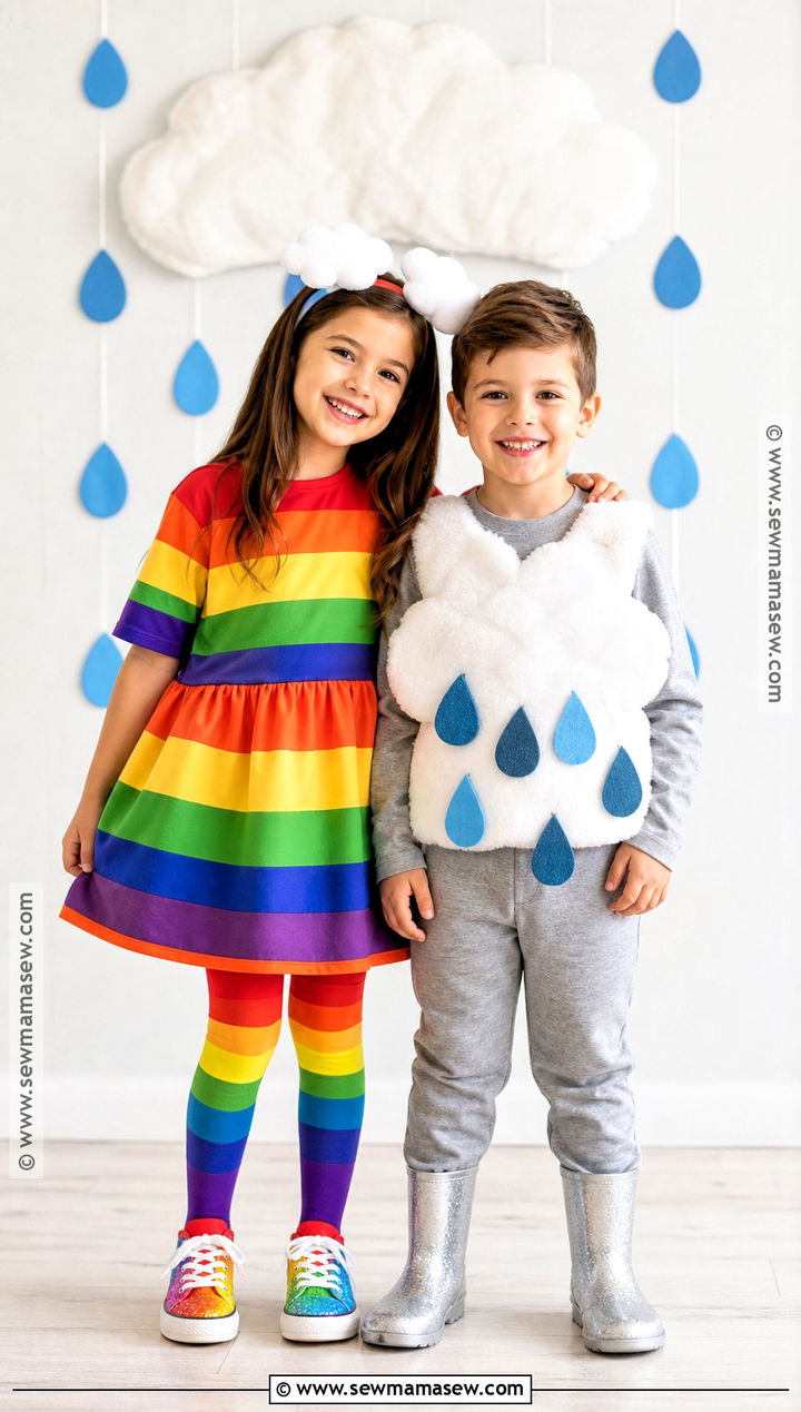 Rainbow And Rain Cloud Costumes - 35 brother sister halloween costumes