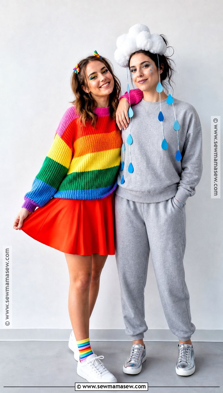 Rainbow And Rain Cloud Couple Costume - 35 easy couples costume ideas