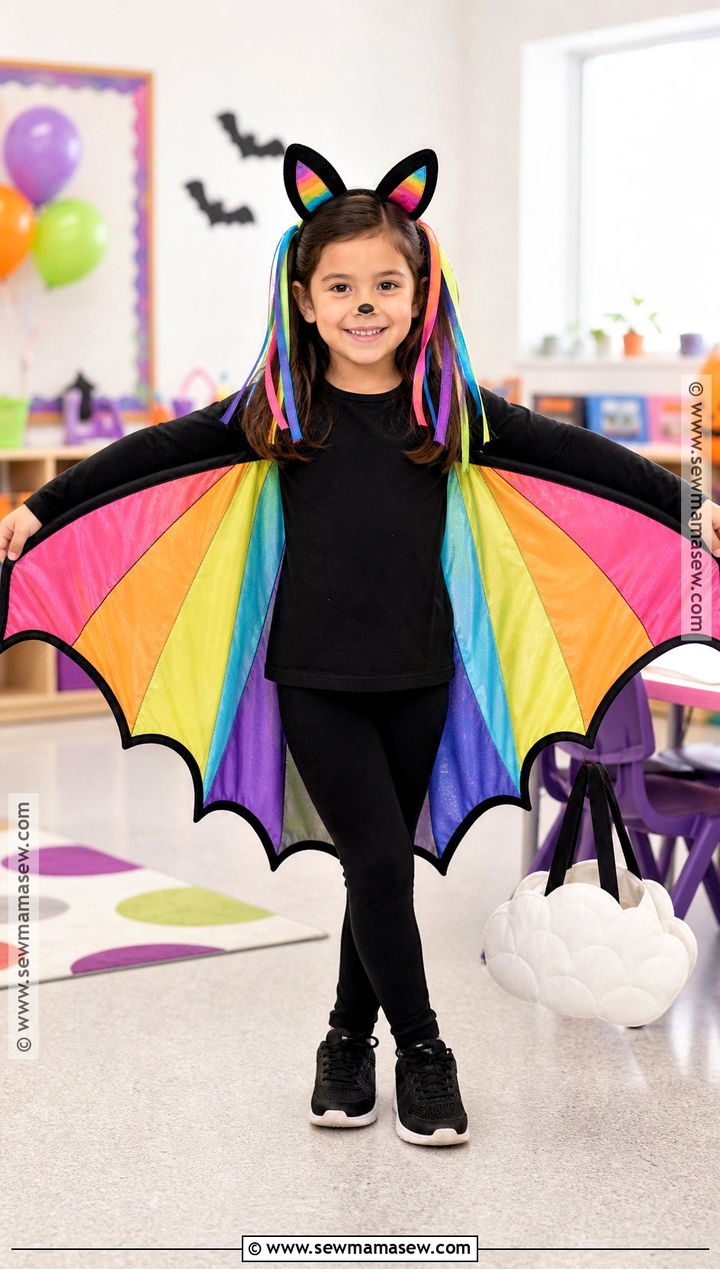 Rainbow Bat Costume - 30 bat costume ideas for kids