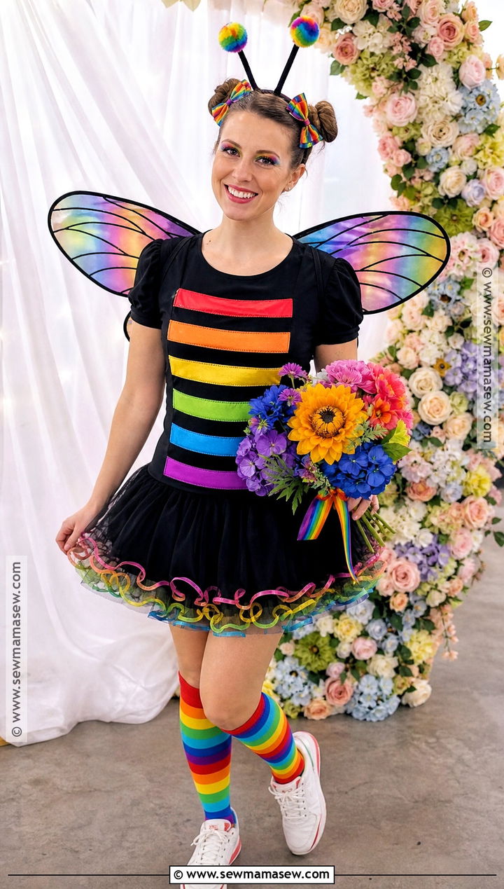 Rainbow Bee Costume With Colorful Stripes - 30 bee costume women's ideas