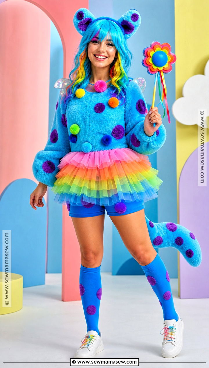 Rainbow Bibble Costume With Colorful Tutu - 30 Bibble Halloween Costume Ideas