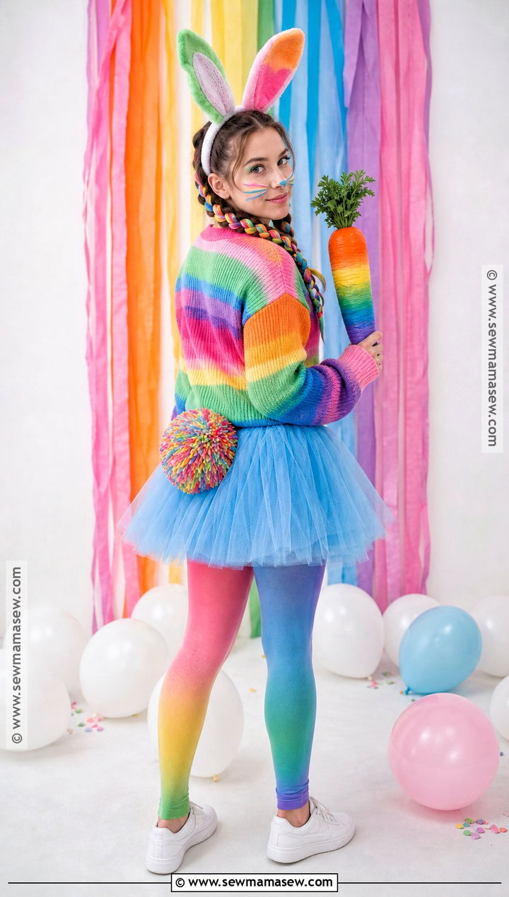 Rainbow Bunny Costume - 30 Halloween Bunny Costume Ideas