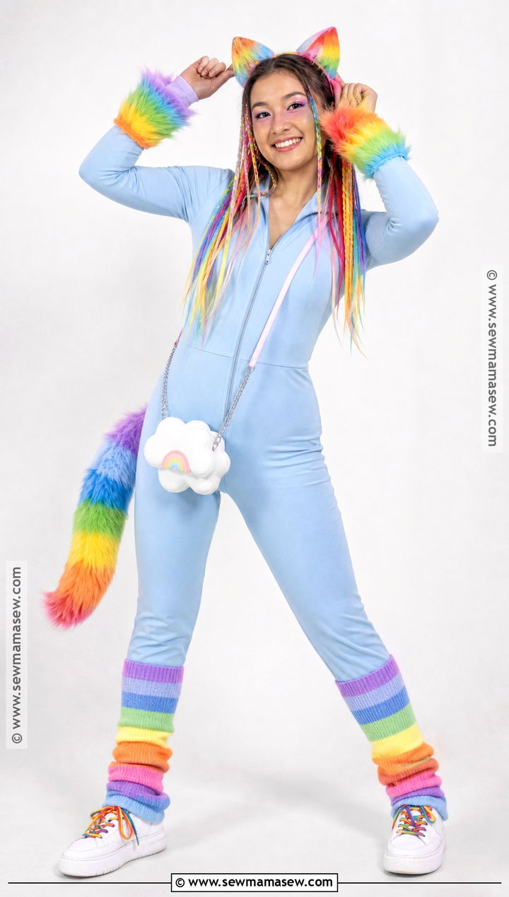 Rainbow Cat Costume - 30 Cat Halloween Costumes for Women