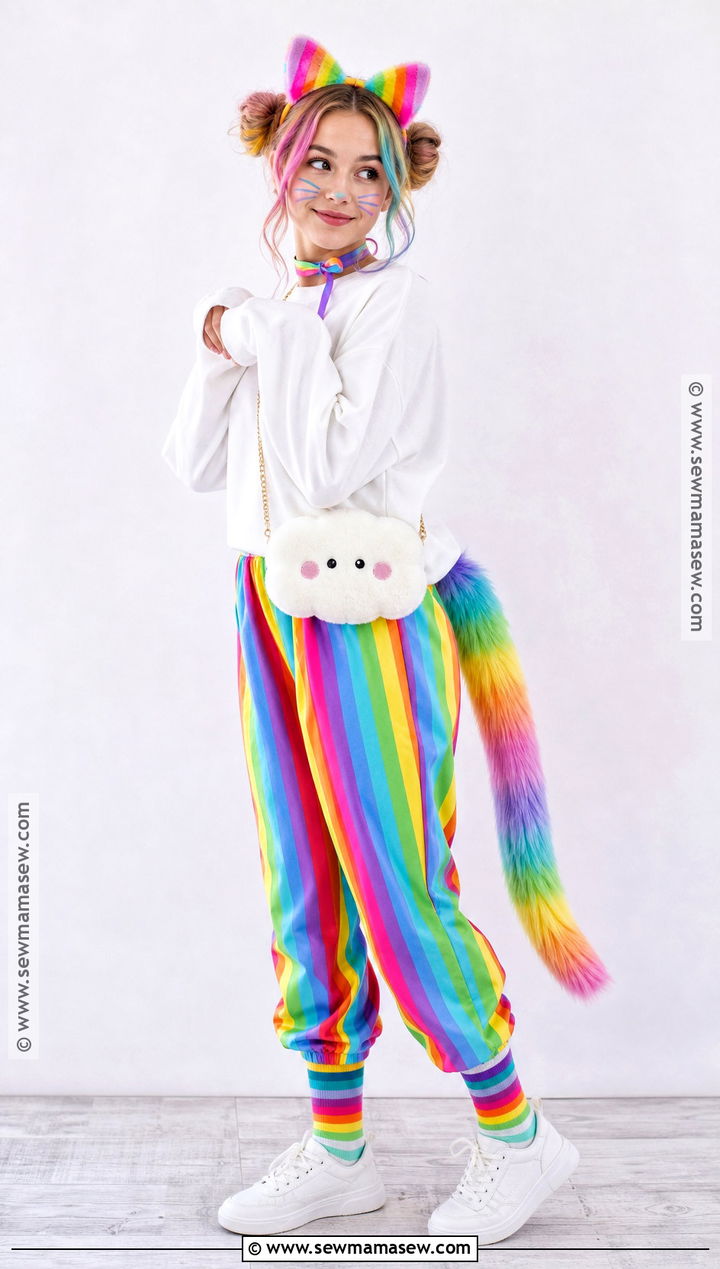 Rainbow Cat Costume - 30 easy cat costume ideas