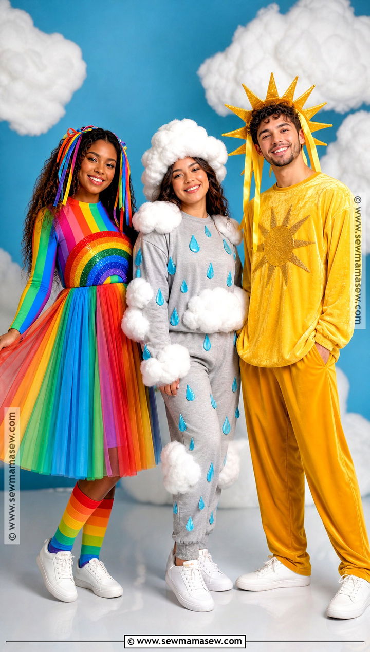Rainbow Cloud And Sun Trio Costume - 30 easy trio costumes